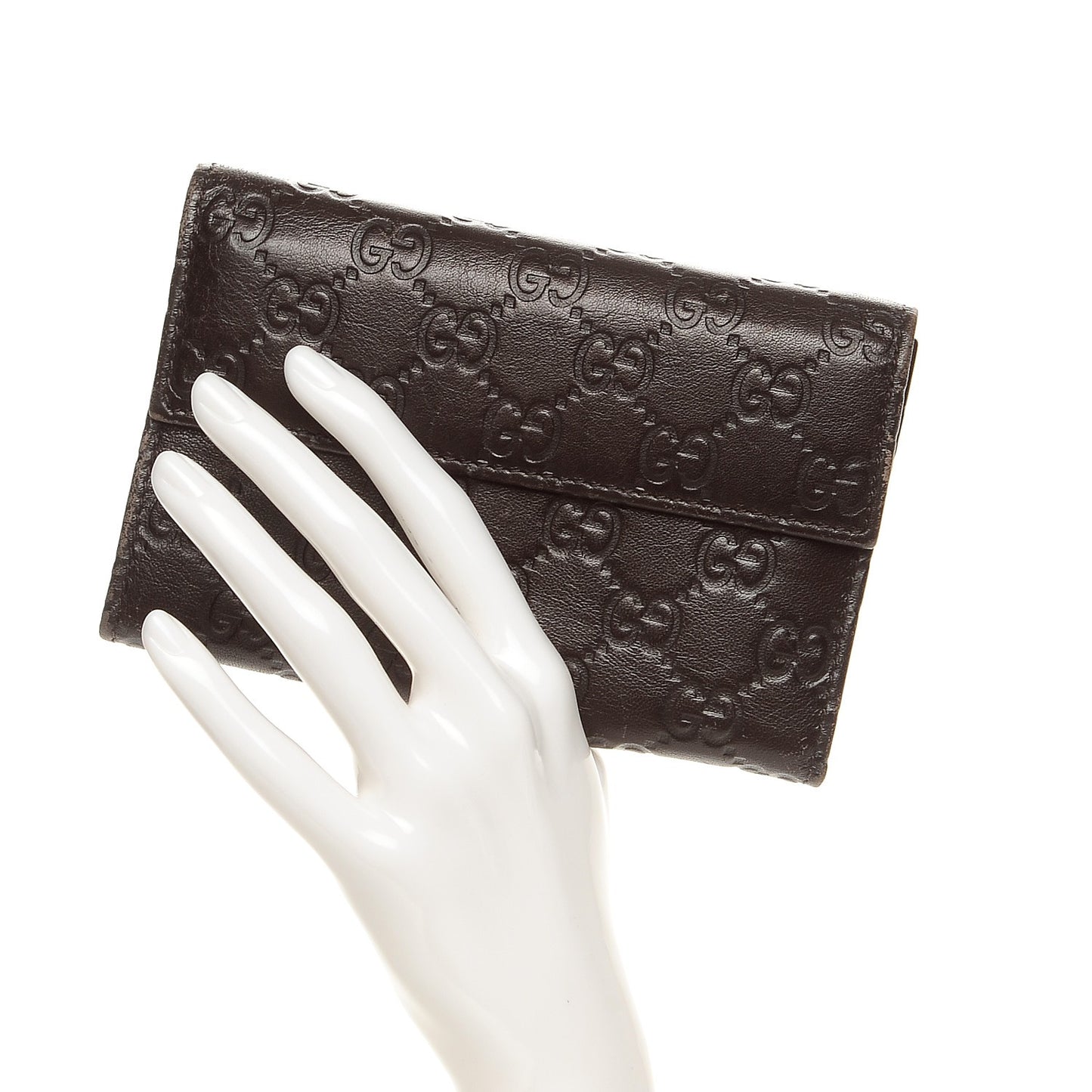Guccissima Continental Flap Wallet Dark Brown