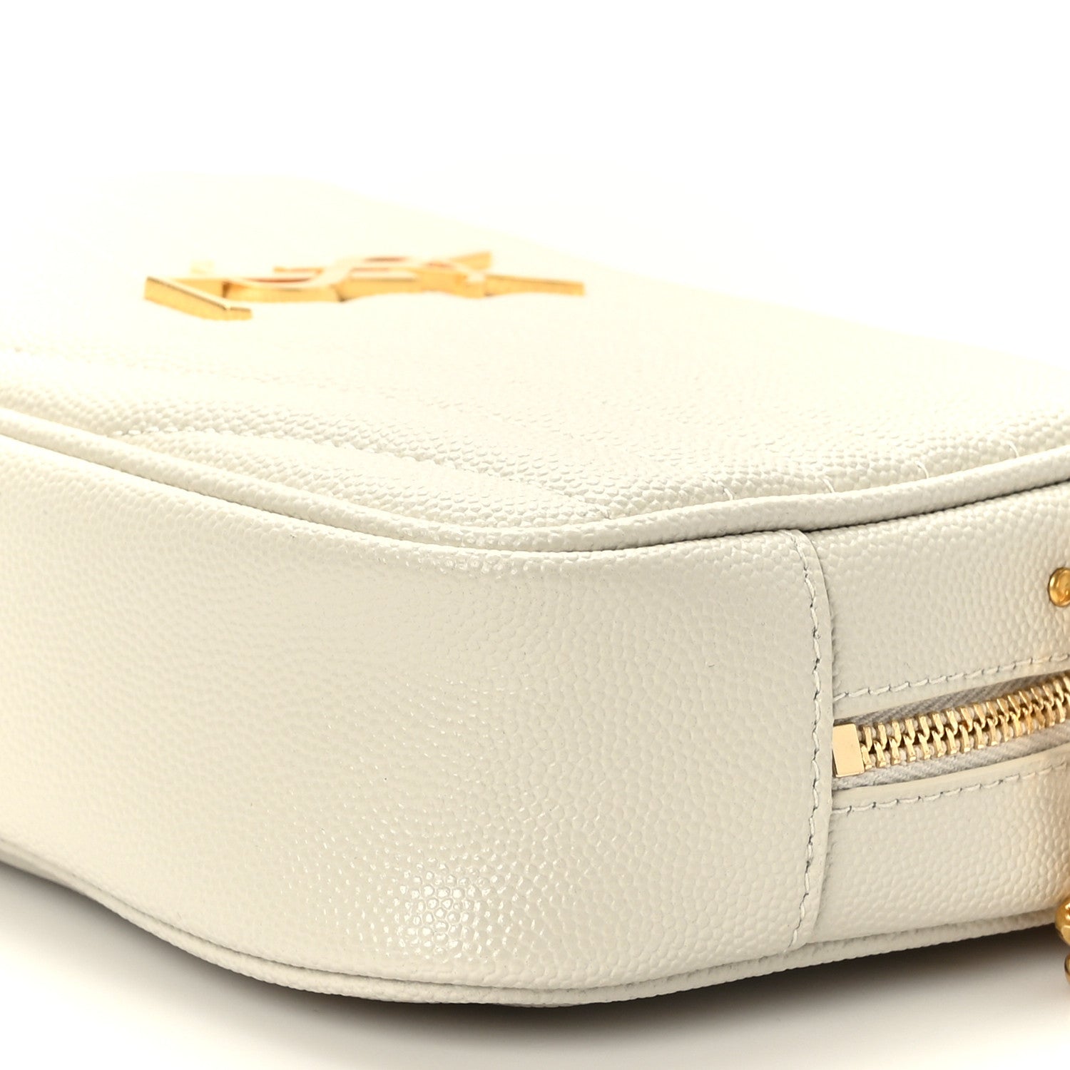 Saint Laurent Grain De Poudre Matelasse Monogram Mini Lou Camera Bag Crema Soft 9 of 10