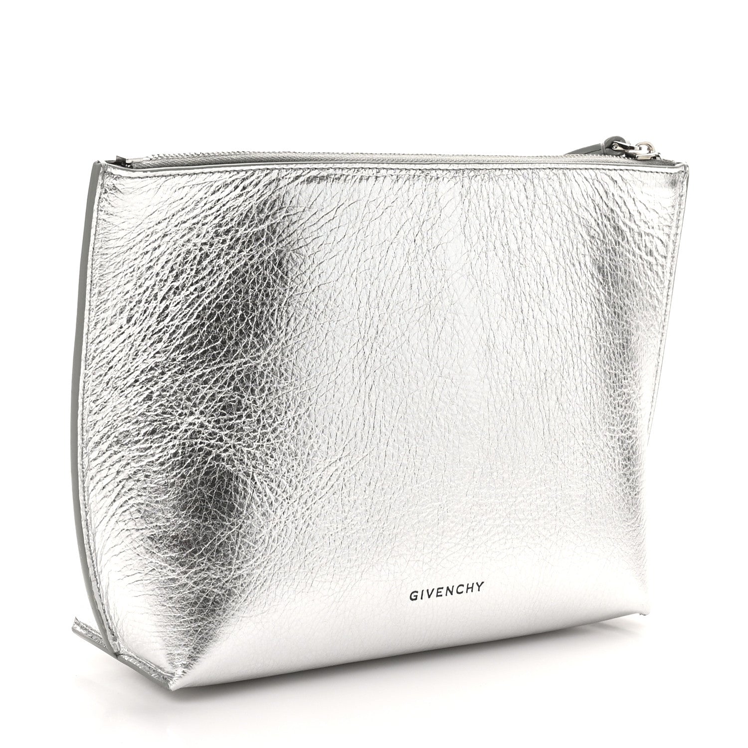Givenchy Metallic Calfskin 4G Liquid Pouch Silver 3 of 8