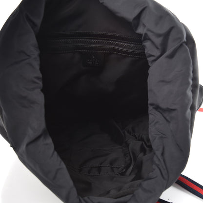 Gucci Techno Canvas Web L'Aveugle Par Amour Embroidered Double Buckle Backpack Black 5 of 9
