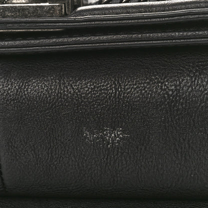 Chanel Goatskin Quilted New Medium Boy Handle Flap Black Black 11 of 12