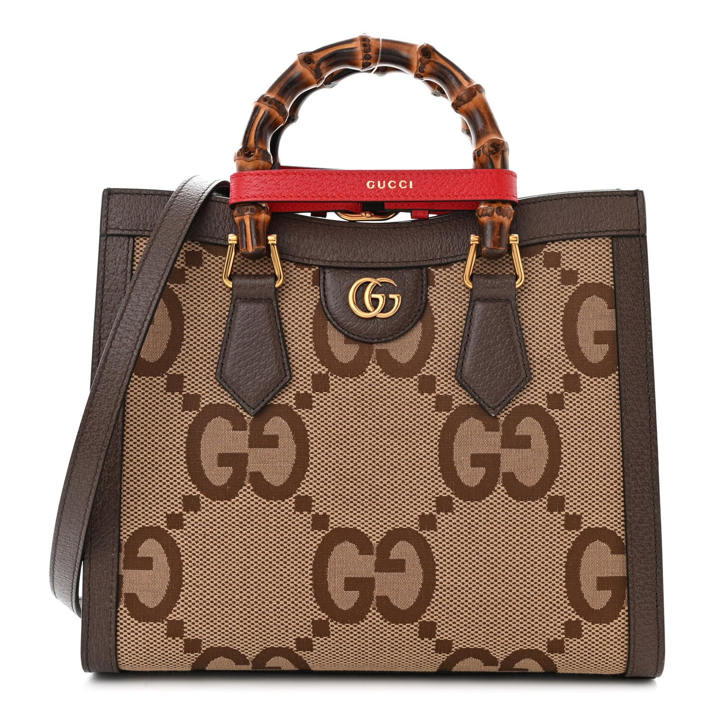 Monogram Jumbo GG Textured Dollar Calfskin Small Diana Tote Bag Camel Ebony New Acero Pomegranate Red
