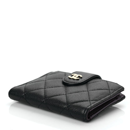 Chanel Caviar Quilted Compact Zipped Pocket Wallet Black 5 of 8