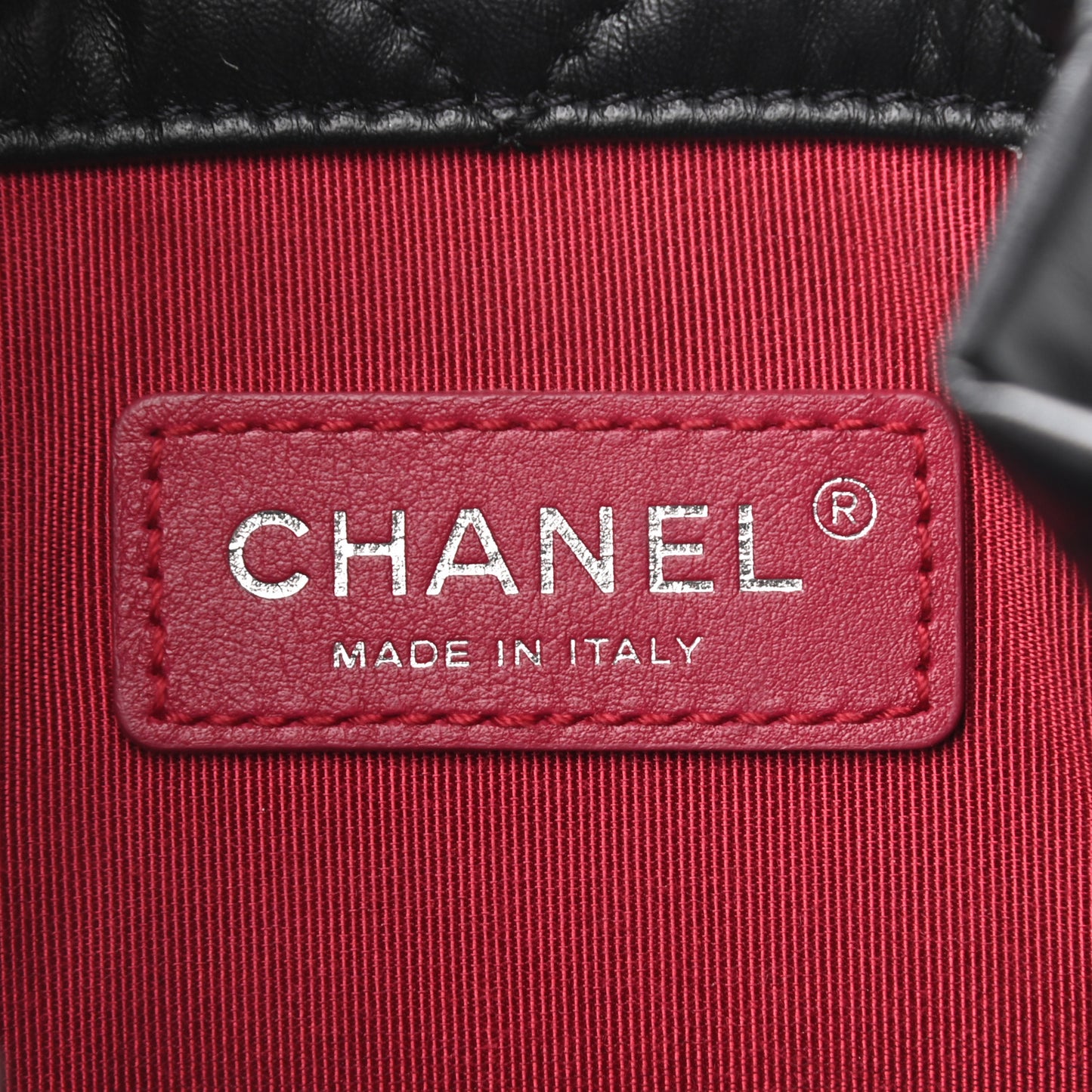 Aged Calfskin Quilted Gabrielle Backpack Black