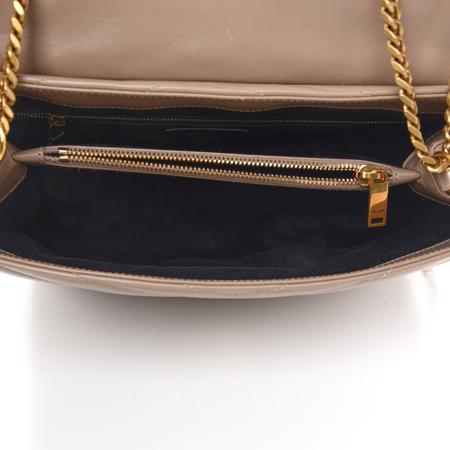 Saint Laurent Calfskin Y Quilted Monogram Medium Loulou Chain Satchel Dusty Grey 5 of 10