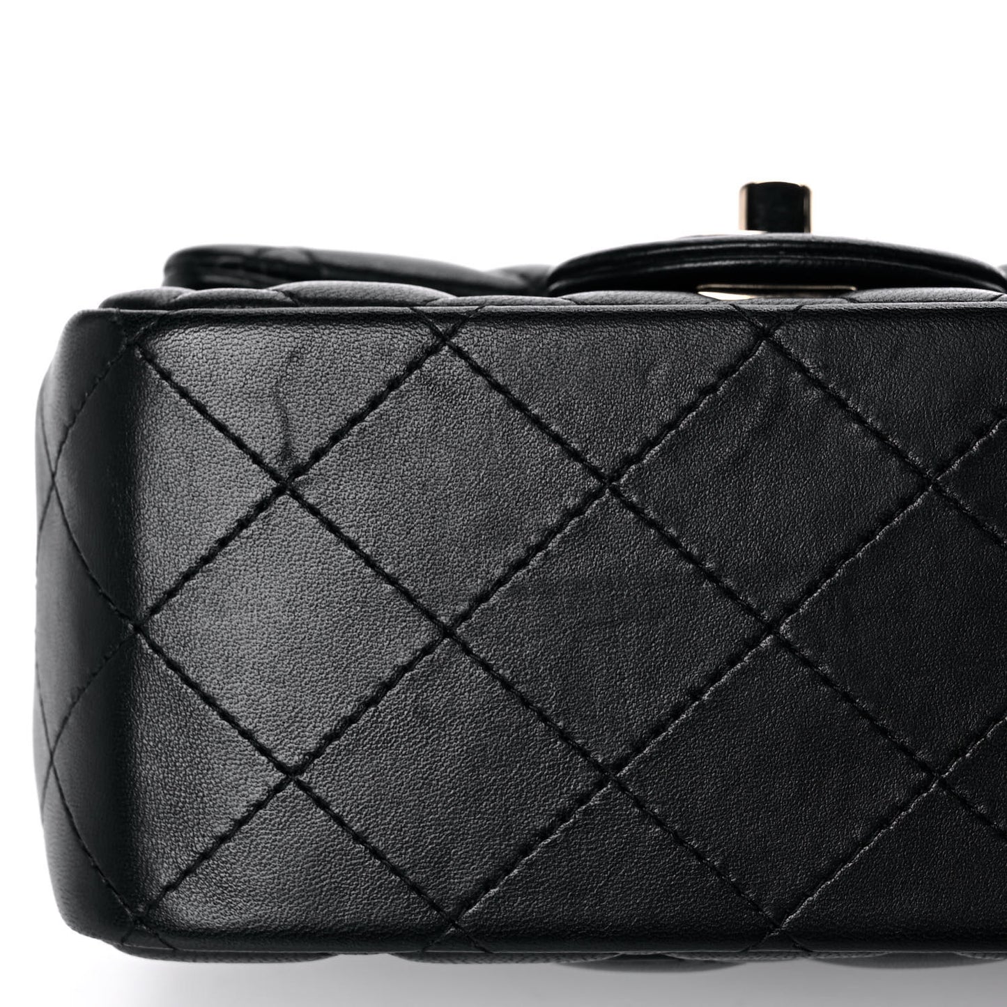 Lambskin Quilted Mini Square Flap Black