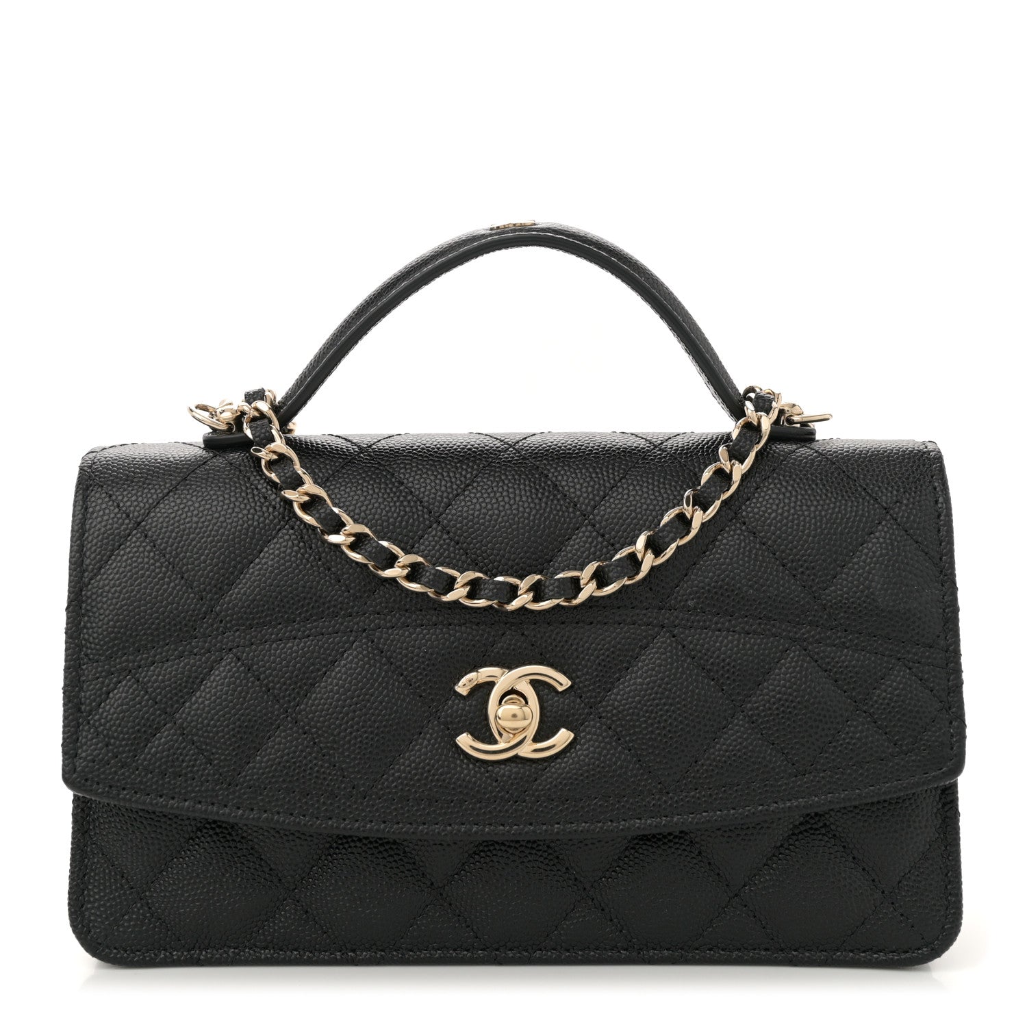 Chanel Caviar Quilted Trendy Handle Clutch With Chain Black 1 of 10