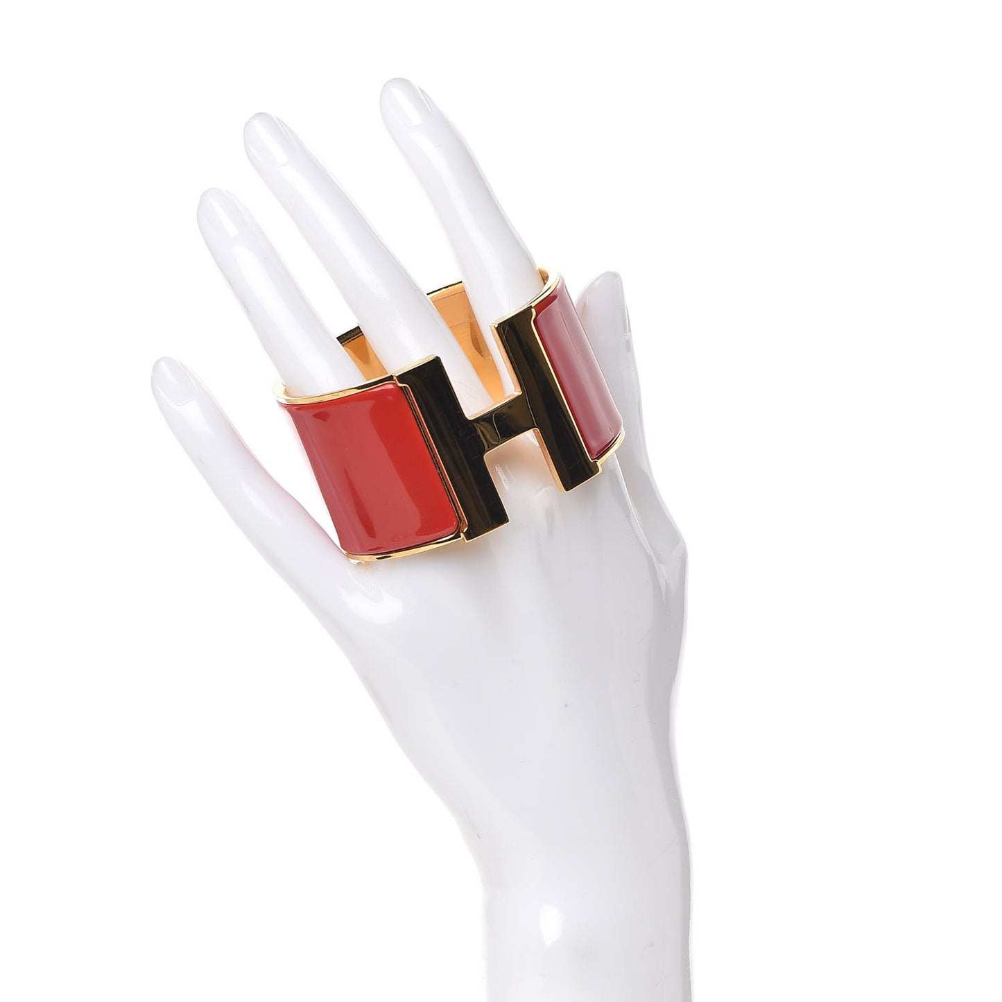 Enamel Clic Clac H Extra Wide Bracelet PM Rouge Amarante