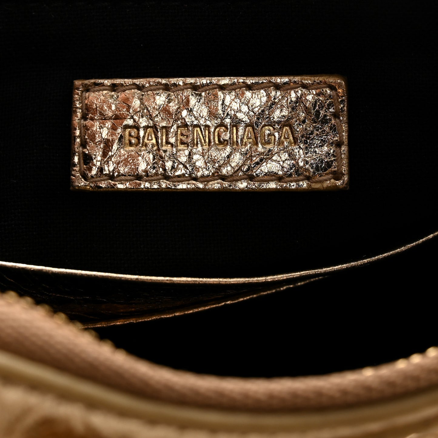 Metallic Arena Agneau Crystal Le Cagole Mini Purse With Chain Gold