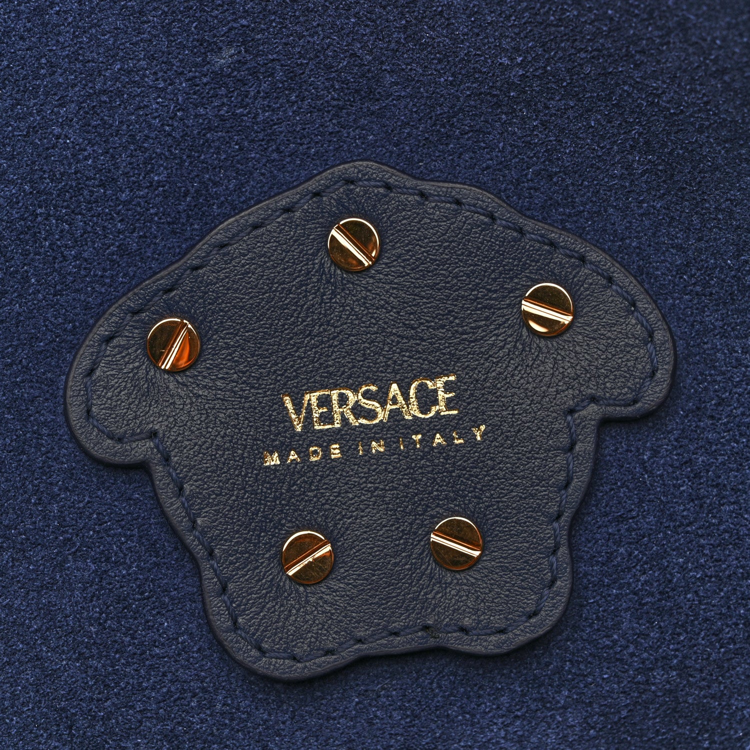 Versace Smooth Calfskin La Medusa Tote Bag Blue 6 of 9