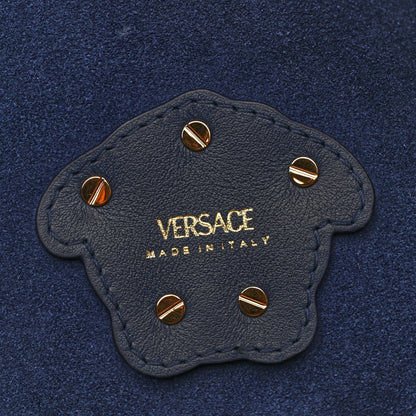 Versace Smooth Calfskin La Medusa Tote Bag Blue 6 of 9