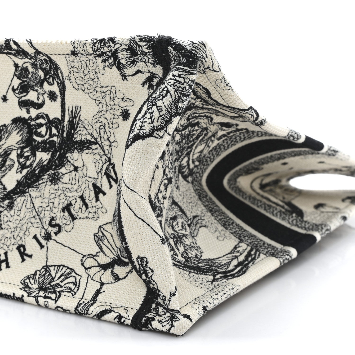 Christian Dior Canvas Embroidered Large Zodiac Toile De Jouy Book Tote Latte 10 of 12