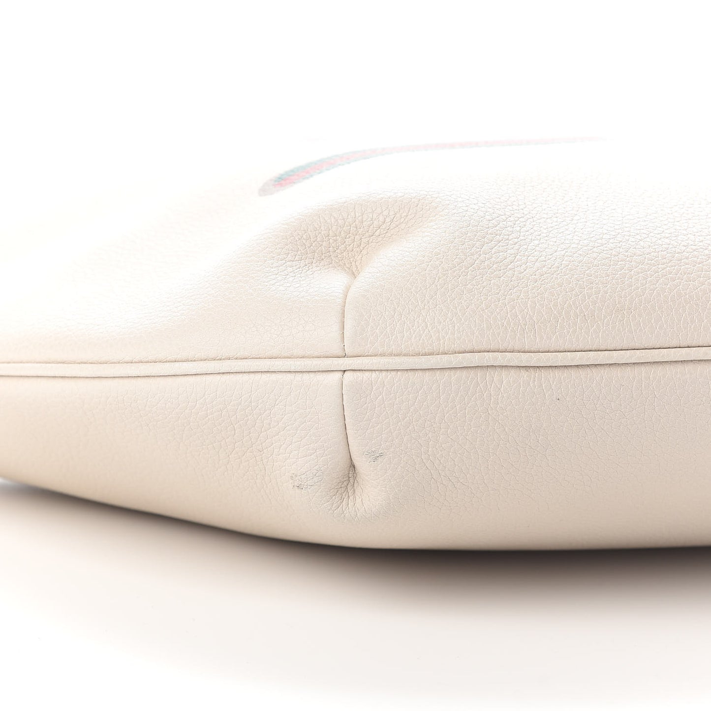 Grained Calfskin Logo Half Moon Hobo White