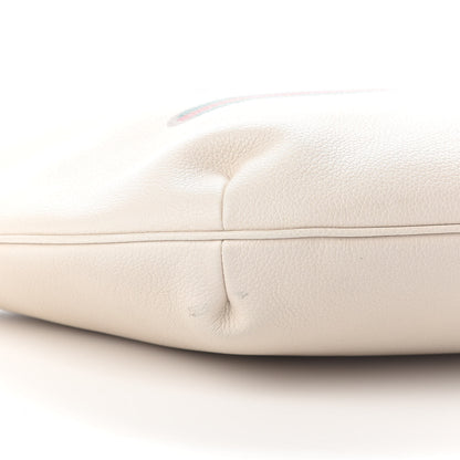 Gucci Grained Calfskin Logo Half Moon Hobo White 8 of 9