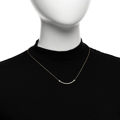 Tiffany 18K Yellow Gold Small T Smile Pendant Necklace 2 of 4