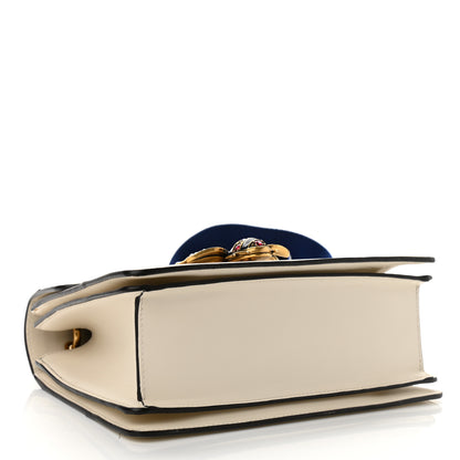 Gucci Calfskin Sylvie Web Small Queen Margaret Top Handle Bag White 4 of 13