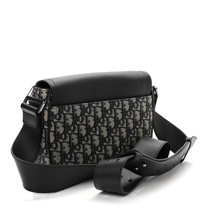 Christian Dior Grained Calfskin Oblique Mini Saddle Messenger Black 2 of 10