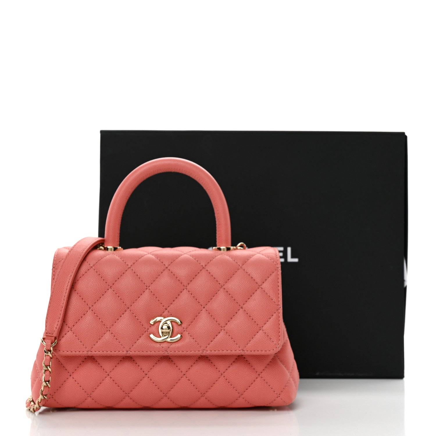 Chanel Caviar Quilted Mini Coco Handle Flap Pink 11 of 11