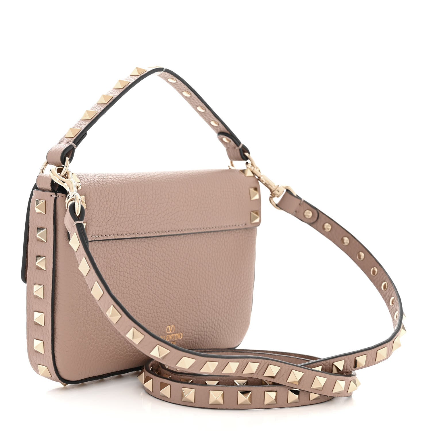 Valentino Garavani Grainy Calfskin Rockstud Crossbody Pouch Poudre 3 of 10