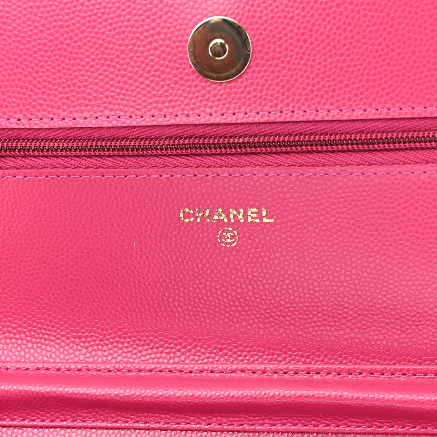 Chanel Caviar Quilted Wallet On Chain WOC Fuchsia 6 of 10