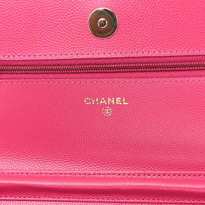 Chanel Caviar Quilted Wallet On Chain WOC Fuchsia 6 of 10