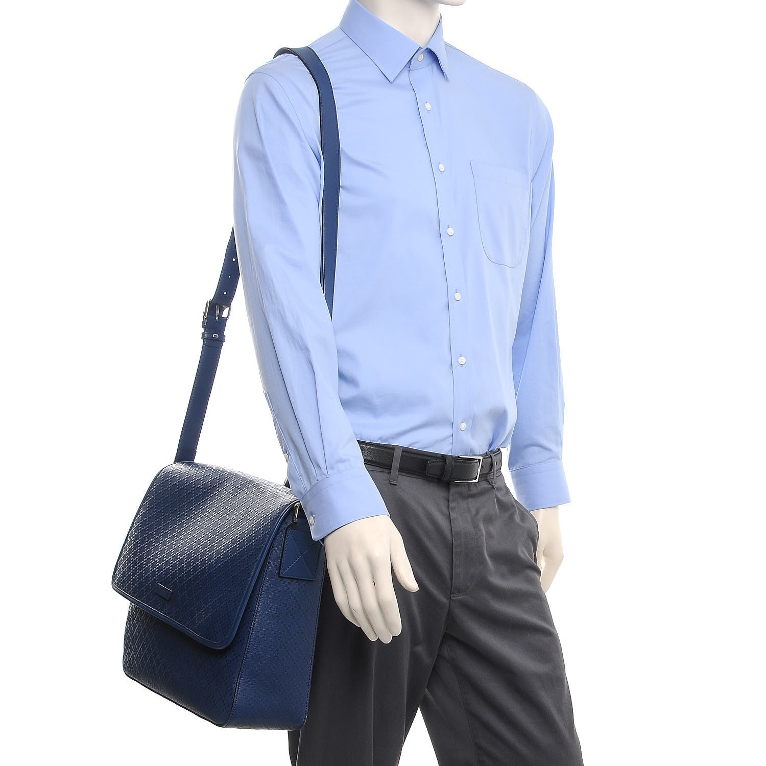 Gucci Diamante Medium Flap Messenger Bag Blue 2 of 19