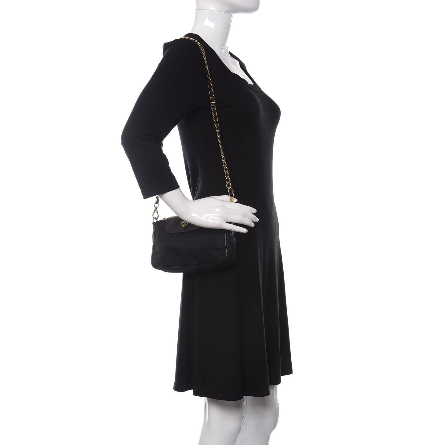 Tessuto Nylon Saffiano Crossbody Bag Black