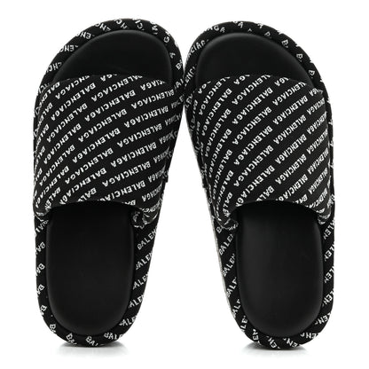 Balenciaga Jacquard Allover Logo Rise Platform Sandals 36 Black White 2 of 8