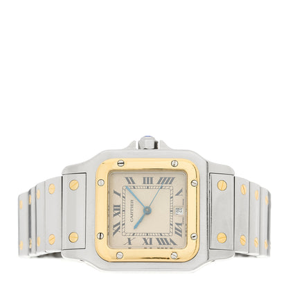 Cartier Stainless Steel 18K Yellow Gold 29mm Santos De Cartier Galbee Quartz Watch 2 of 4