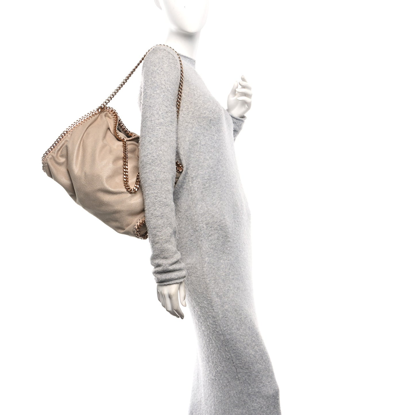 Shaggy Deer Falabella Fold Over Tote Taupe