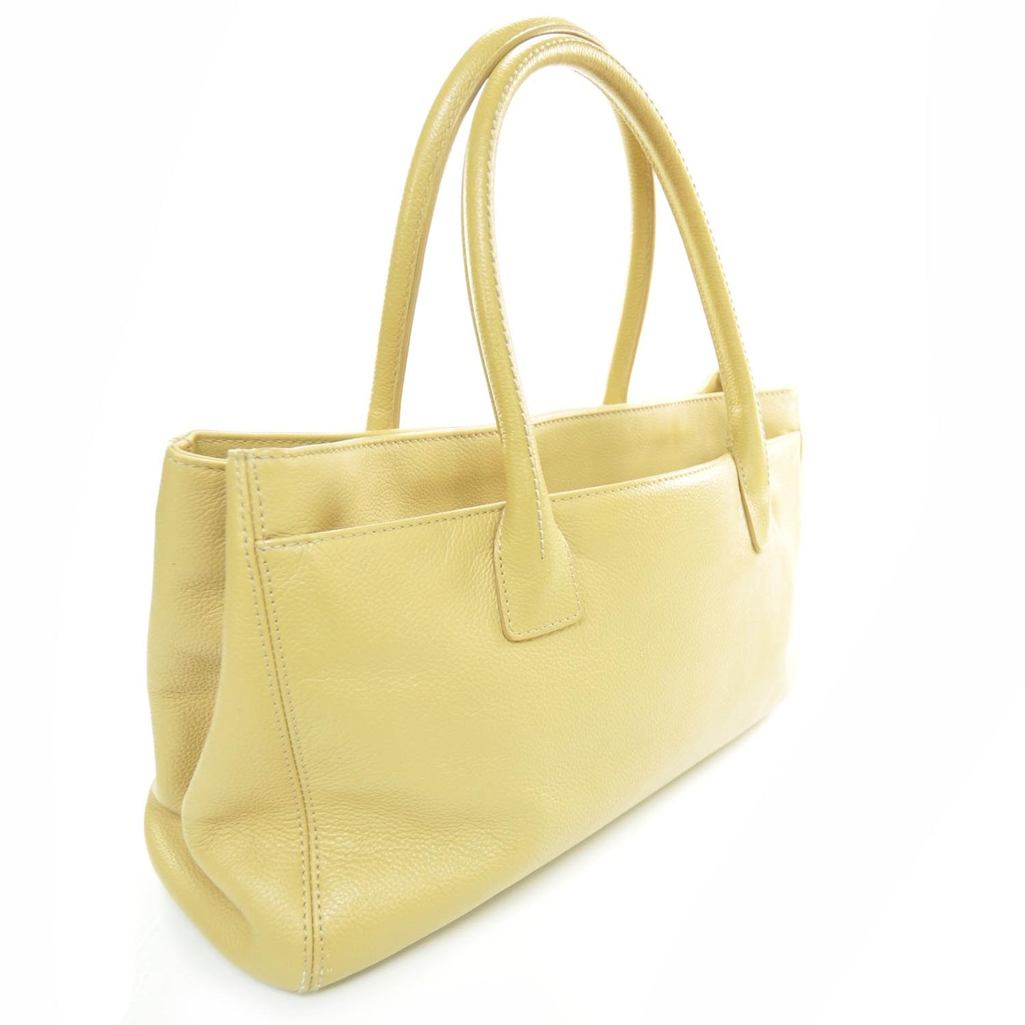 Caviar Mademoiselle Lock Cerf Shopper Tote Beige