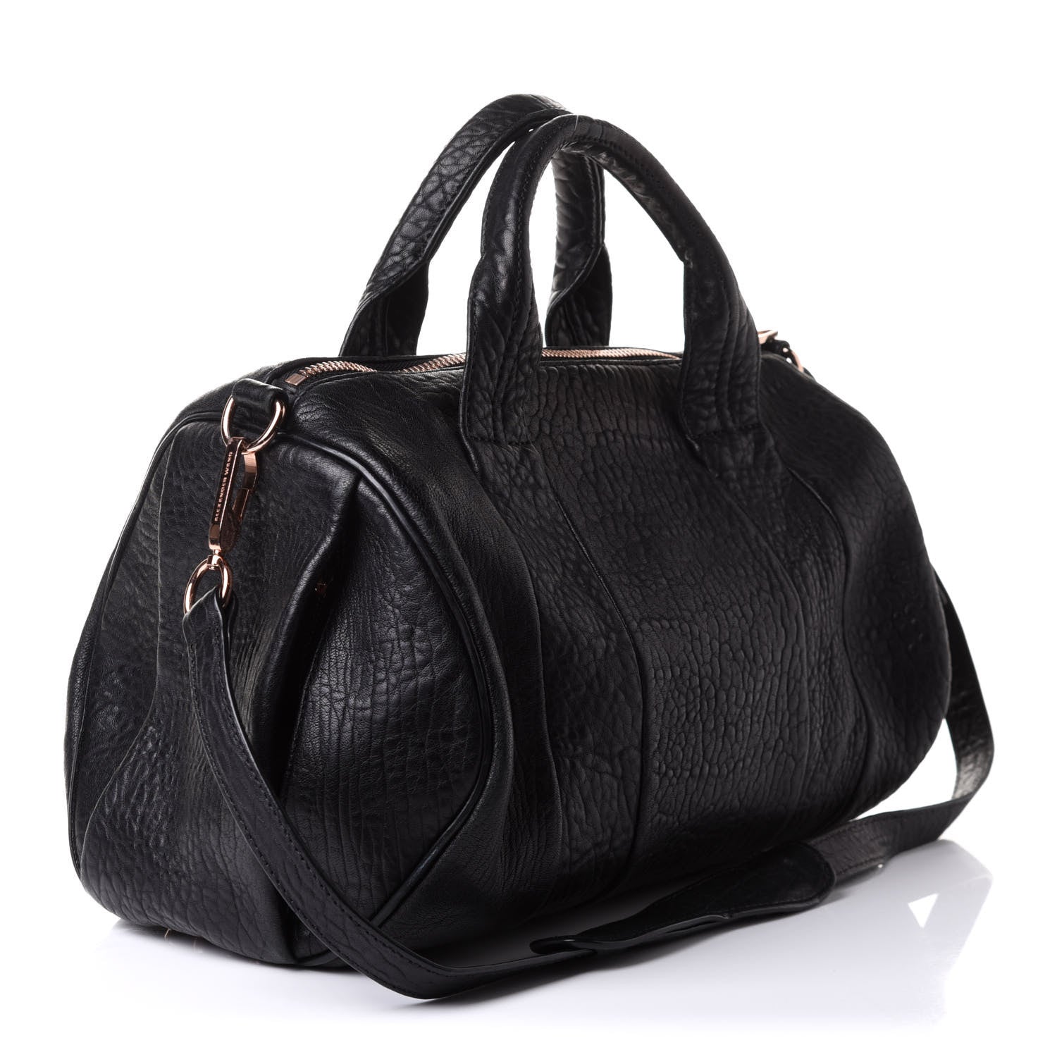 Alexander Wang Pebbled Lambskin Rocco Black Pale Gold Hardware 3 of 9