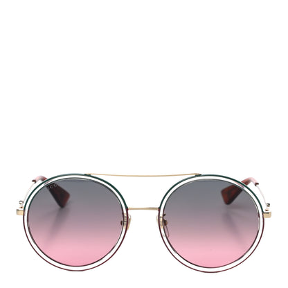 Gucci Round Sunglasses GG0061S Gold Green Red 2 of 7