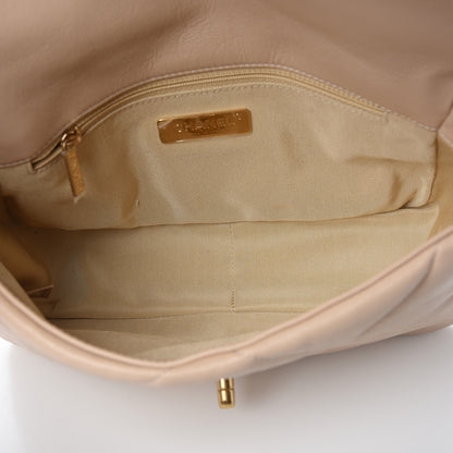 Chanel Lambskin Quilted Medium 19 Flap Light Beige 5 of 11