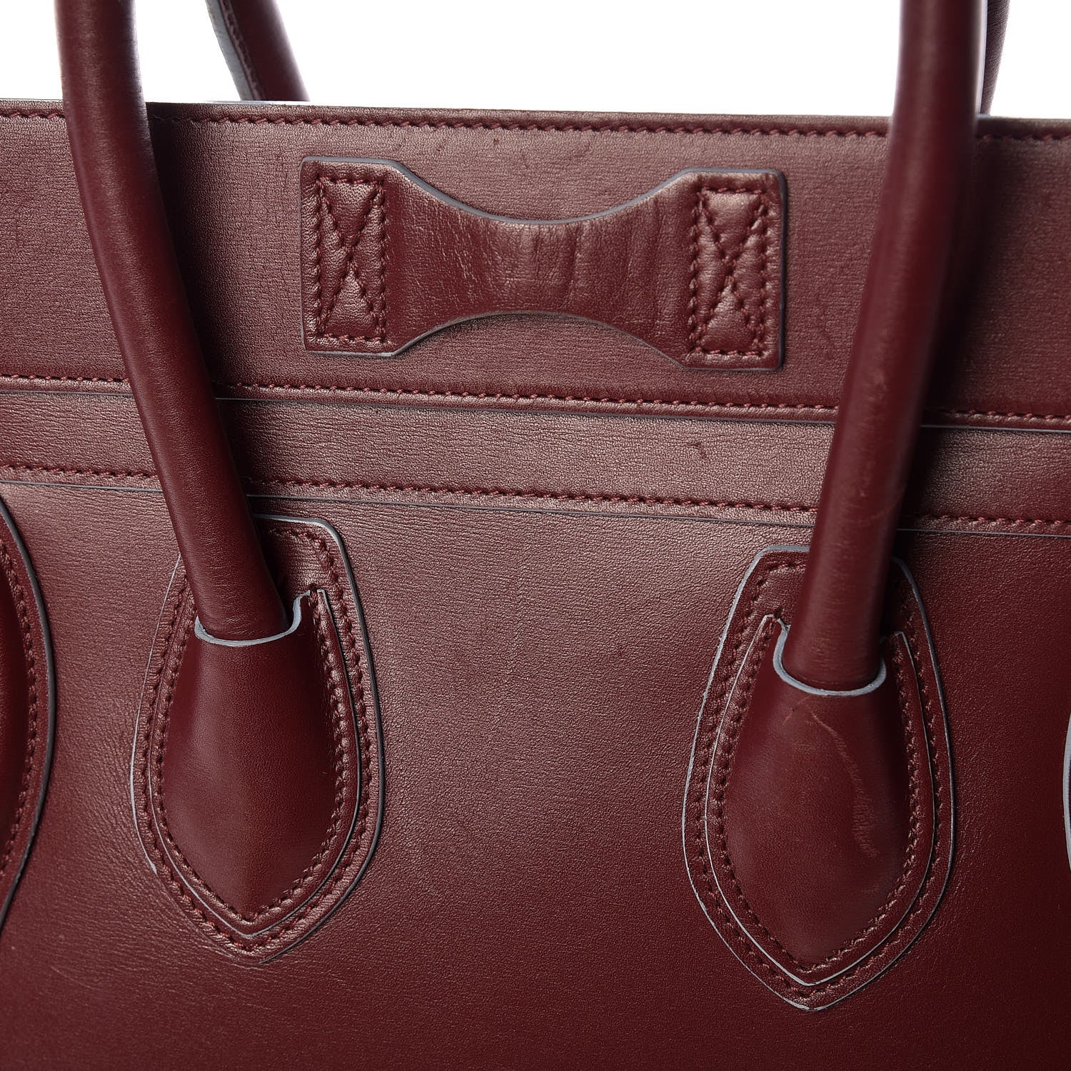 Celine Palmelato Micro Luggage Burgundy Azur Blue 13 of 23