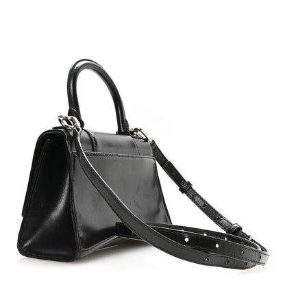 Balenciaga Box Calfskin Graffiti Logo Hourglass Top Handle Bag XS Black Silver 3 of 11