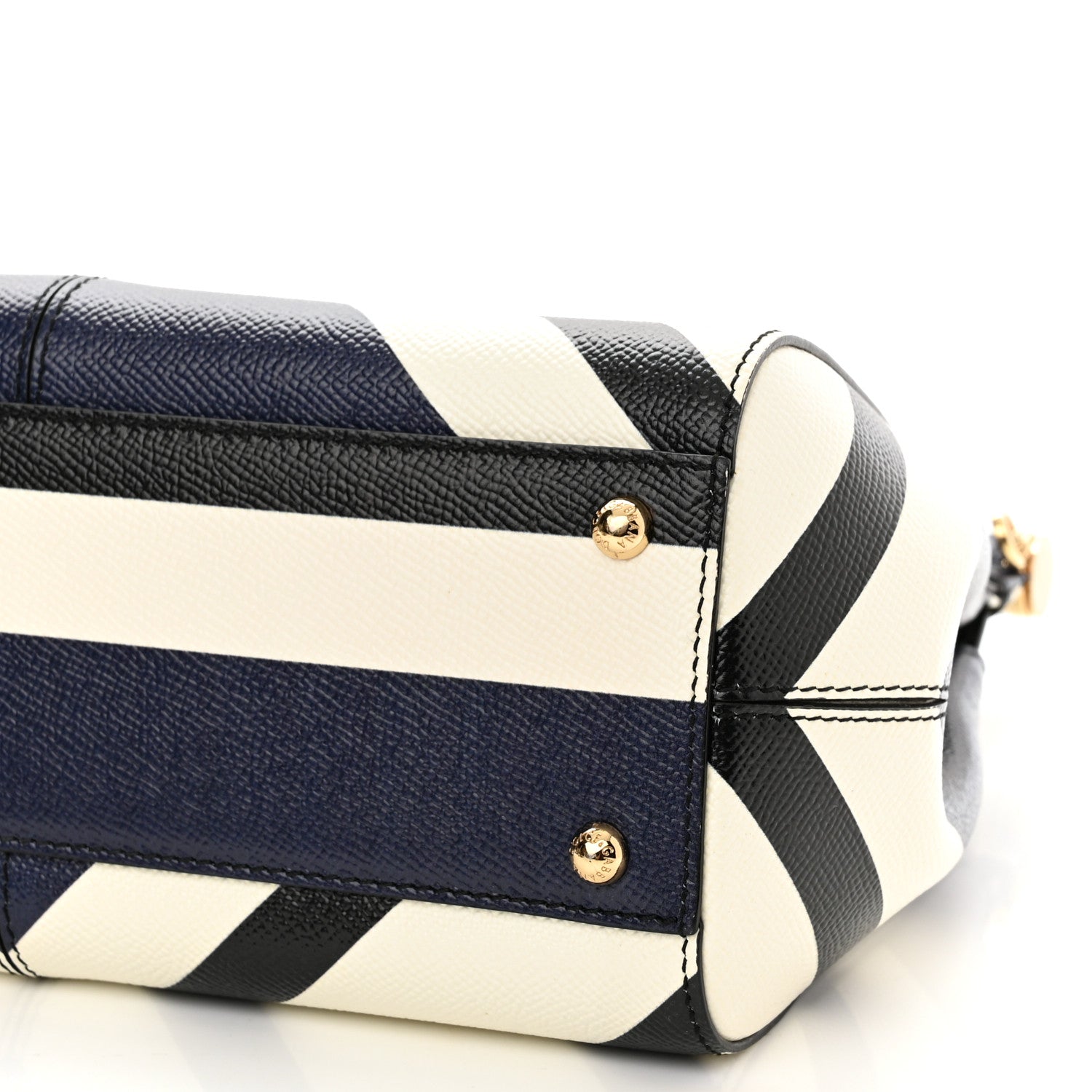 Dolce & Gabbana Dauphine Chevron Striped Medium Miss Sicily Satchel Blue 9 of 11