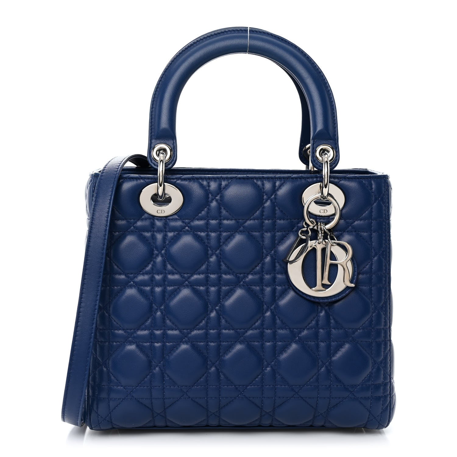 Christian Dior Lambskin Cannage Medium Lady Dior Blue 1 of 9