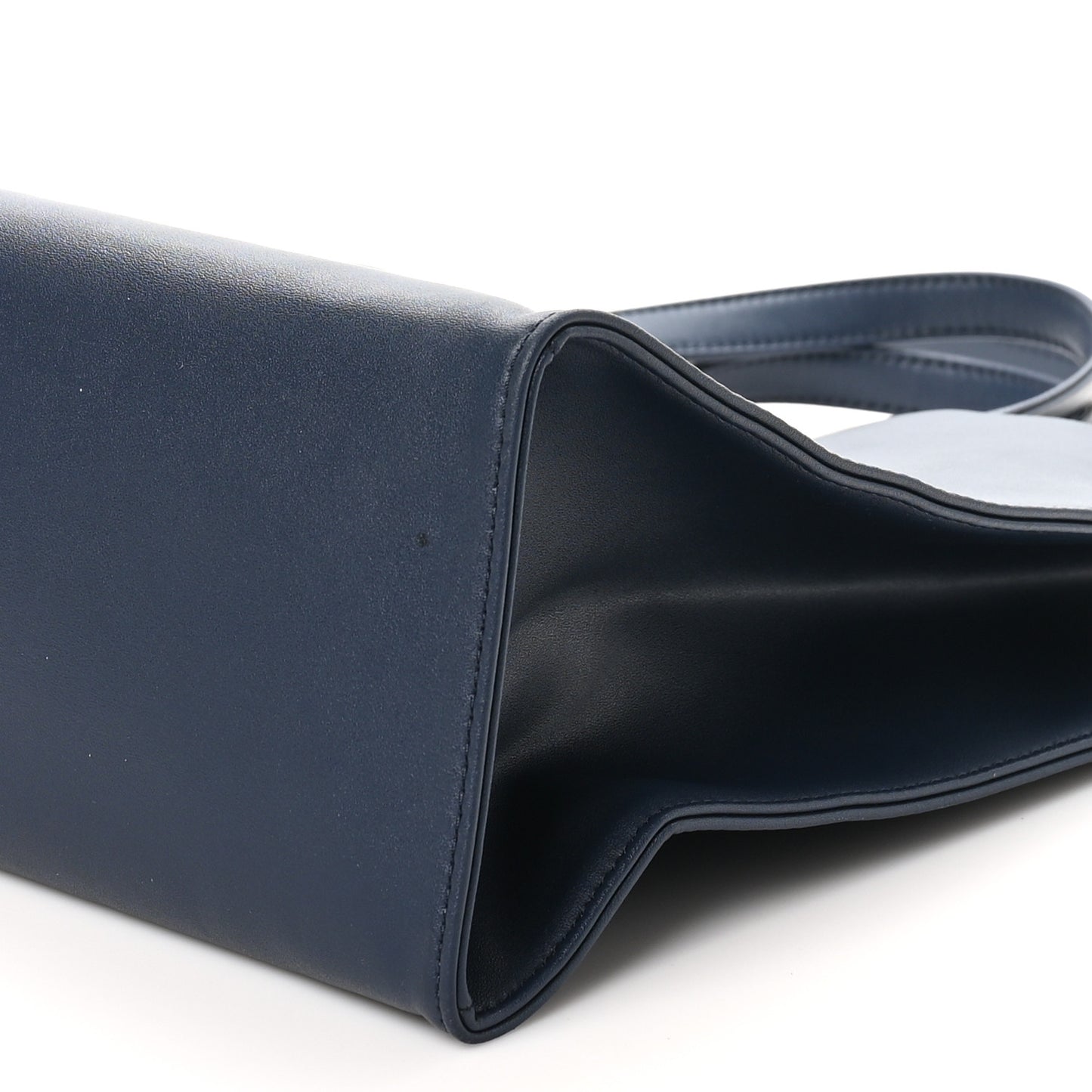 Vegan Leather Medium Shopping Bag Navy