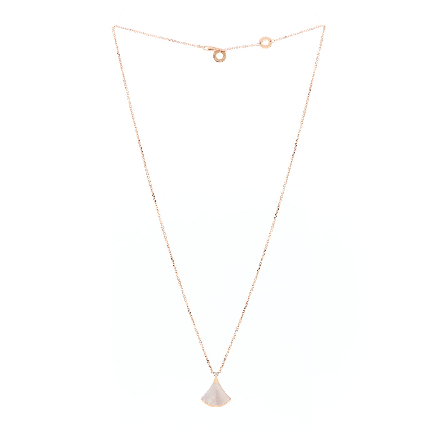 18K Rose Gold Diamond Mother of Pearl Small Divas' Dream Pendant Necklace