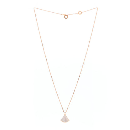 Bulgari 18K Rose Gold Diamond Mother of Pearl Small Divas' Dream Pendant Necklace 2 of 3