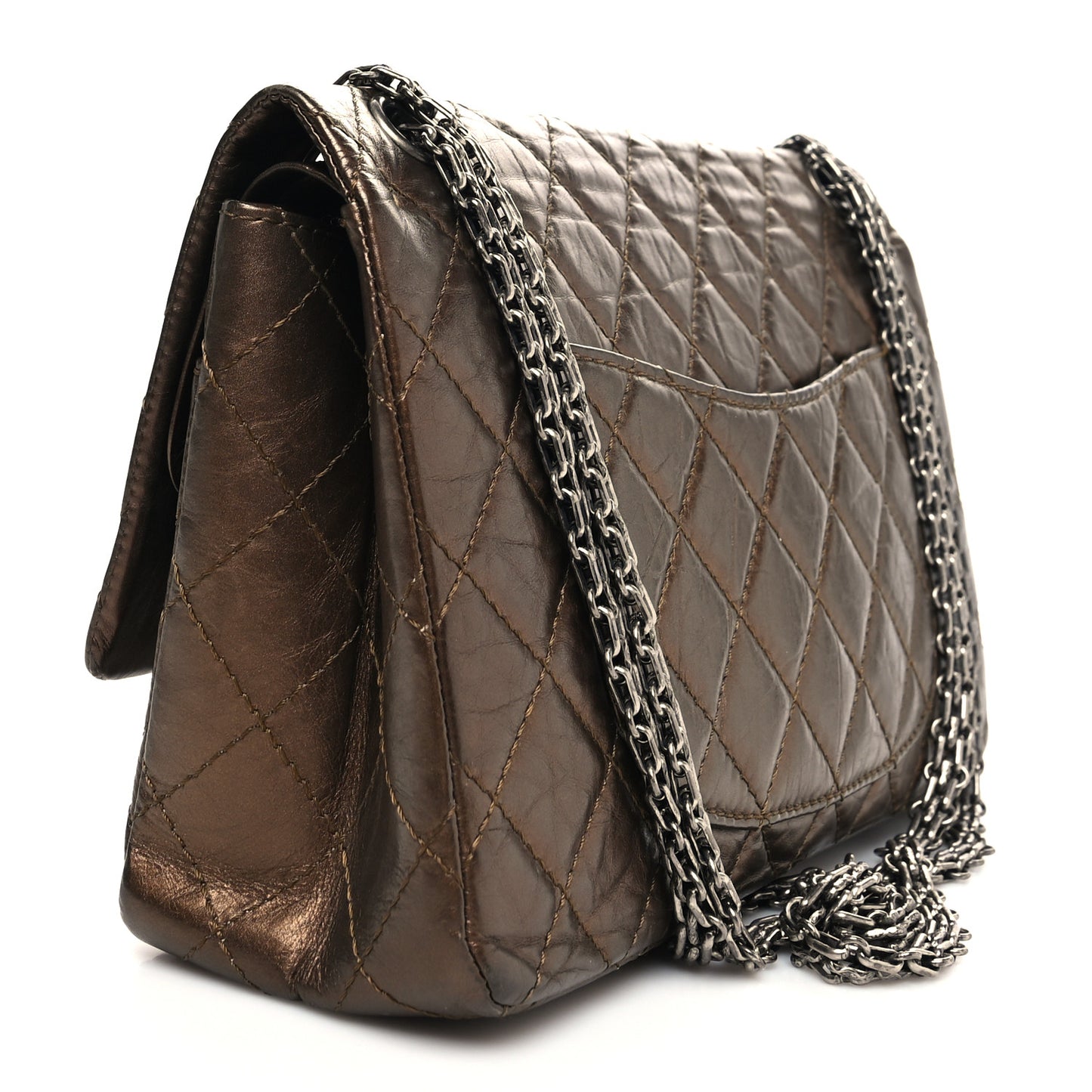 Metallic Aged Calfskin Quilted 2.55 Reissue 226 Flap Bronze