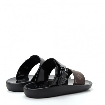 Louis Vuitton Monogram Sunbath Flat Mule Sandals 36 Black 4 of 10