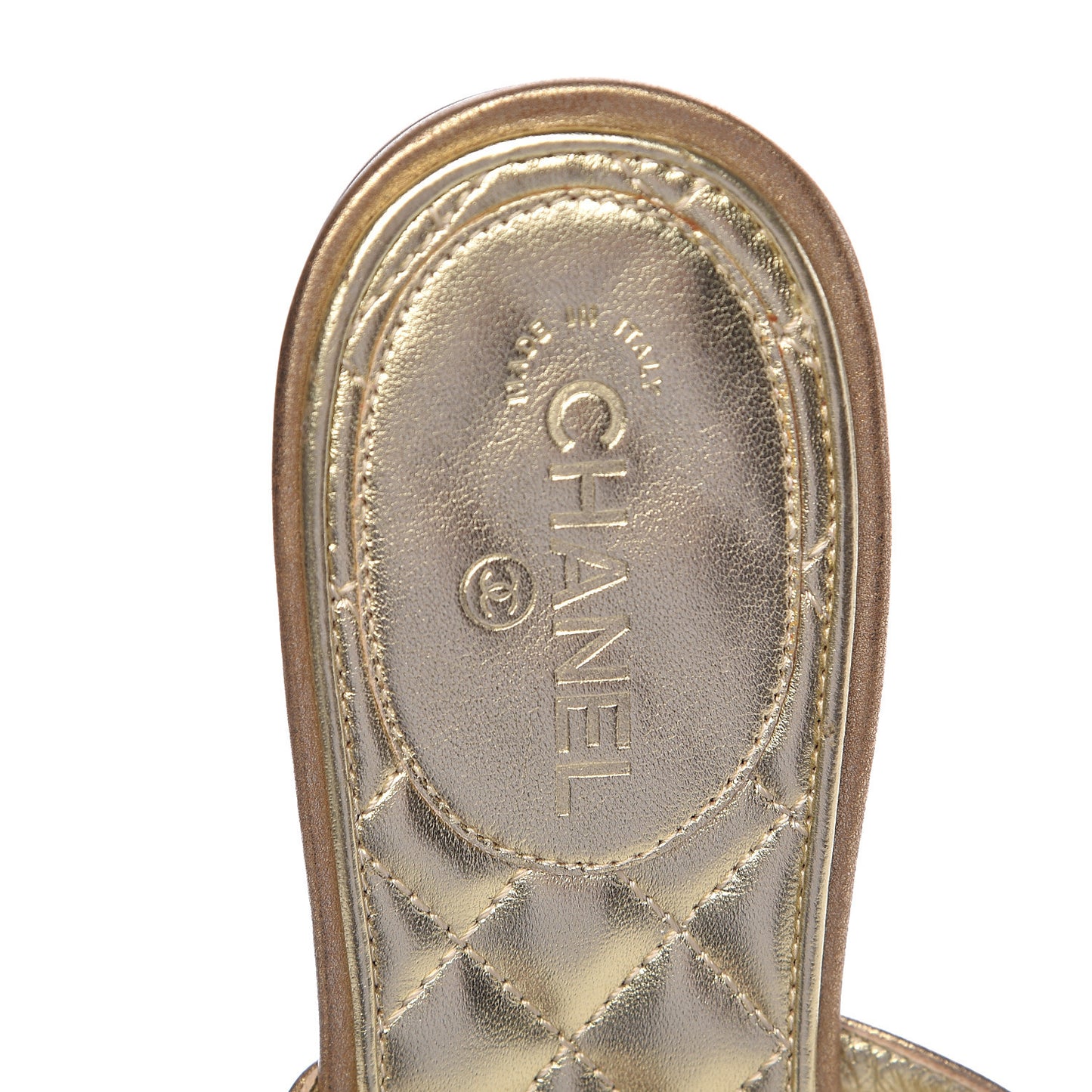 Metallic Calfskin Jeweled Sandals 36.5 Gold