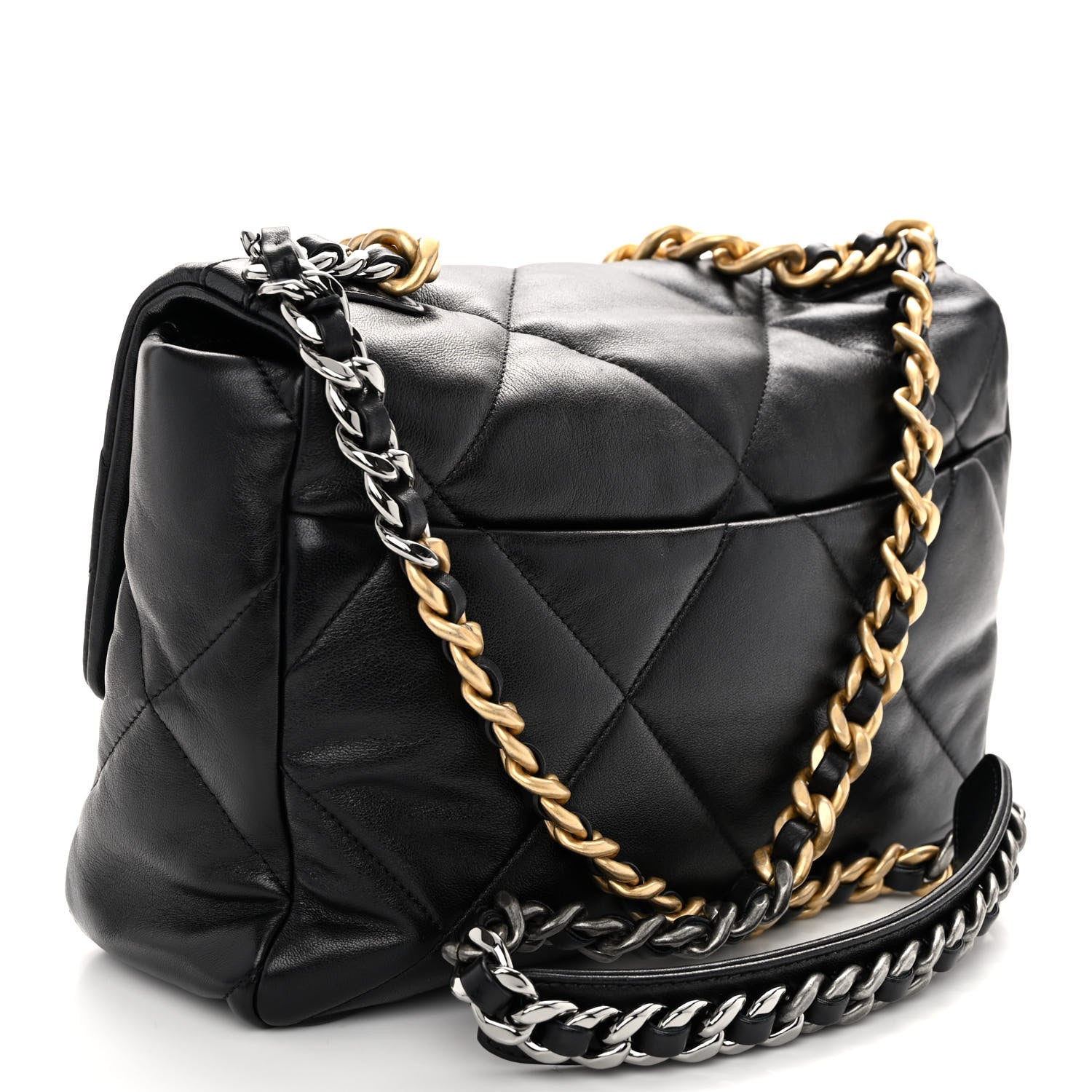 Chanel Goatskin Quilted Large Chanel 19 Flap Black 3 of 10
