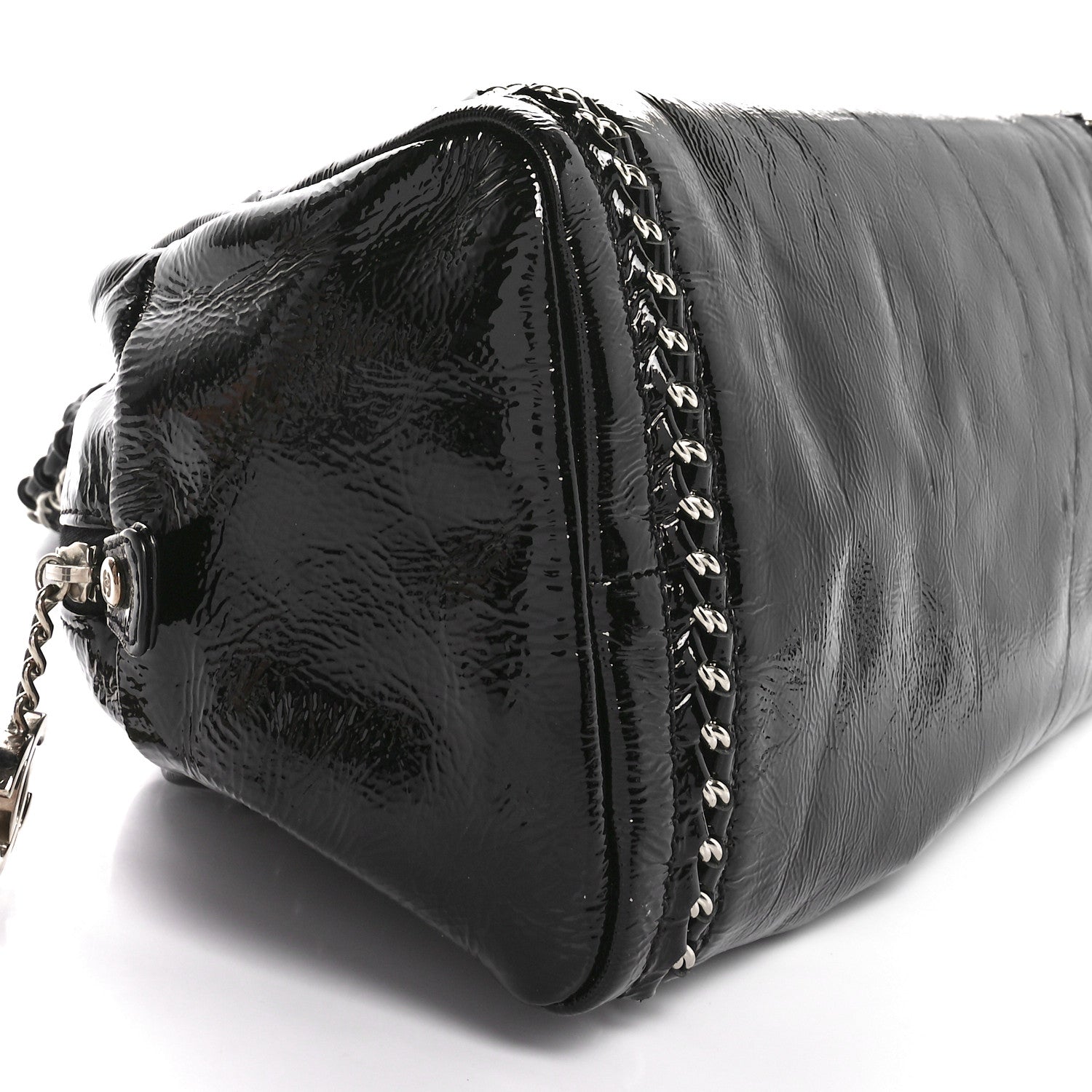 Chanel Patent Medium Luxe Ligne Bowler Black 9 of 11