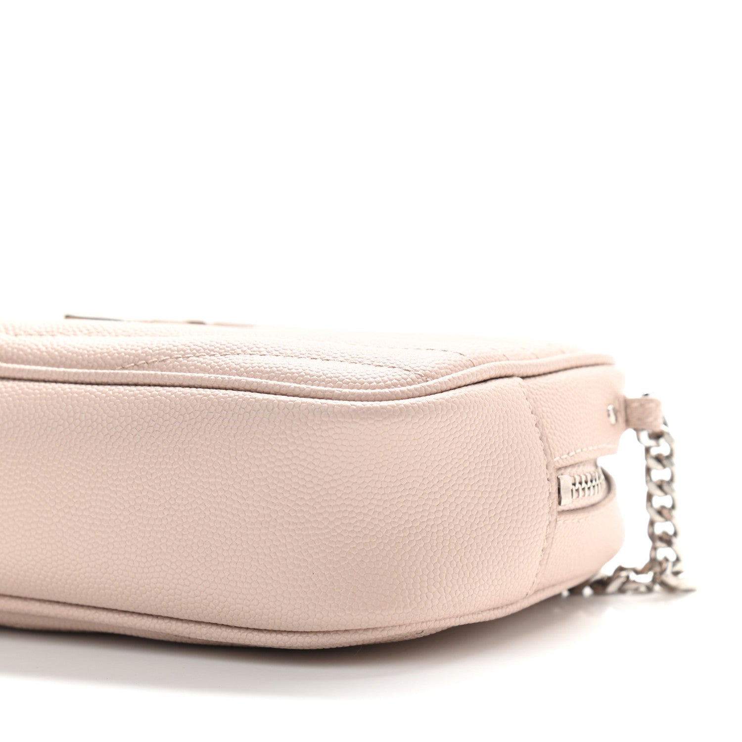 Saint Laurent Grain De Poudre Matelasse Monogram Mini Lou Camera Bag Marble Pink 10 of 12