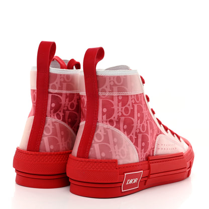 Christian Dior Technical Canvas Oblique Mens B23 High Top Sneakers 39 Bordeaux Rouge 5 of 10