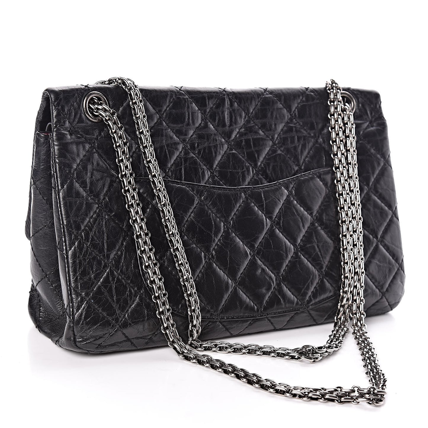 Aged Calfskin Quilted 2.55 Reissue 226 Flap Black