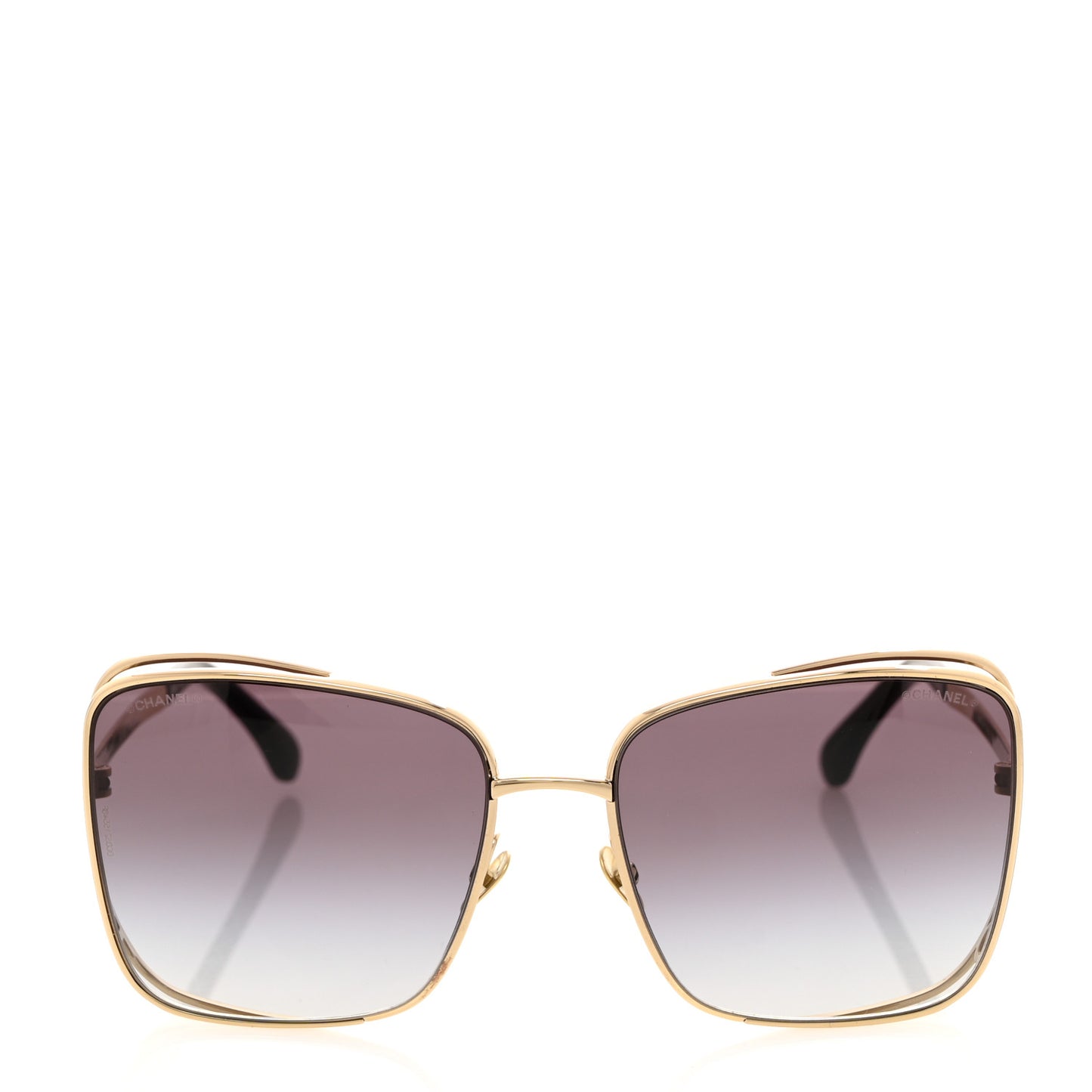 Metal Logo Square Sunglasses 71541 Gold